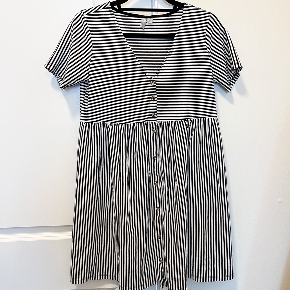 Asos Maternity Black and White Stripe Dress